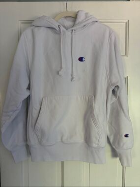 Men’s Champion White Pullover Hoodie, small
